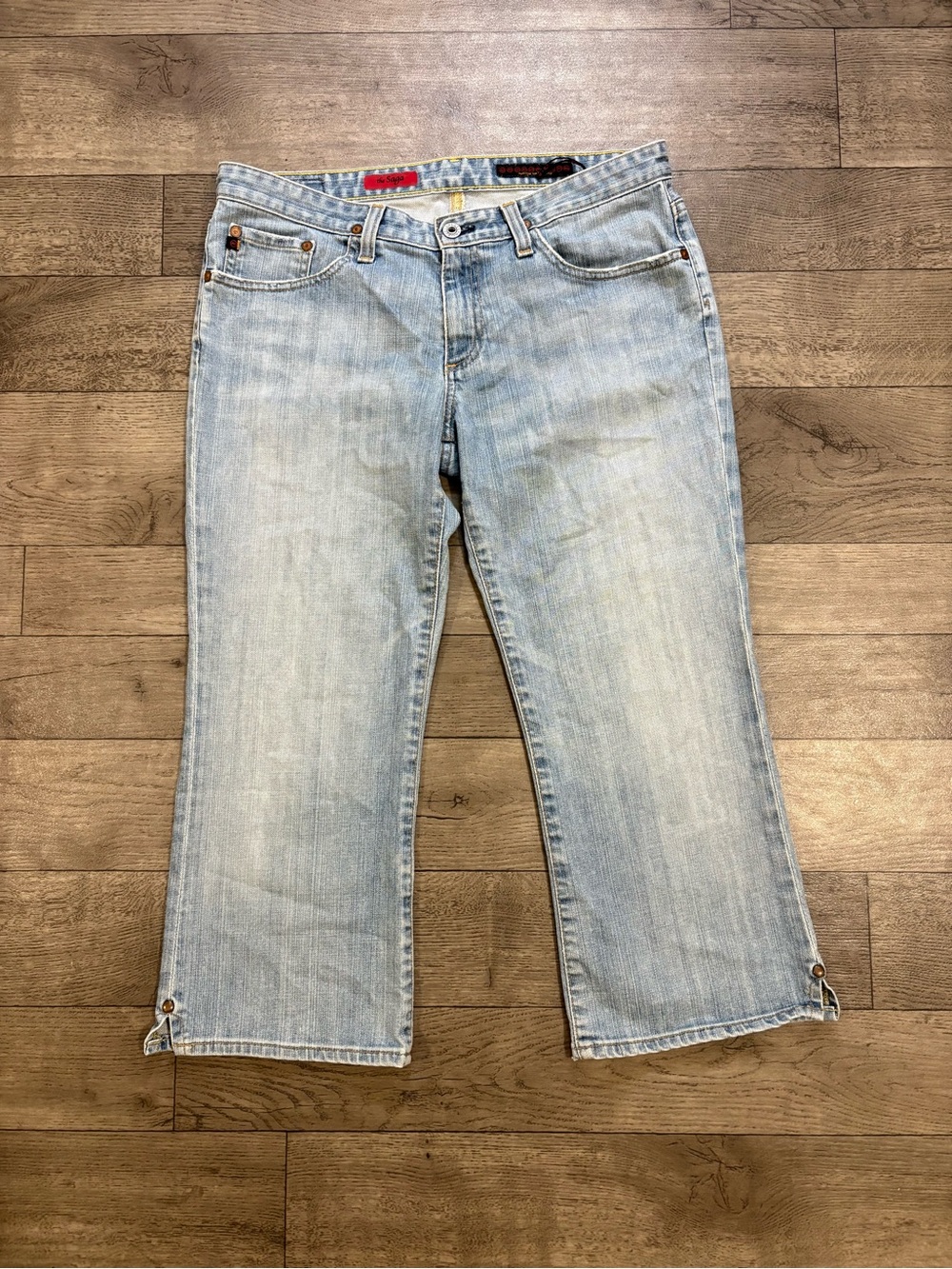 AG Adriano Goldschmied Light Blue Ankle-Cropped Jeans